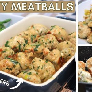 Keto Turkey Meatballs & Creamy Herb Sauce // UK Keto Dinner Idea!