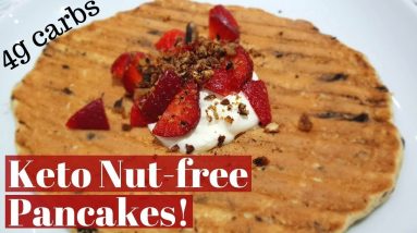 Nut Free Keto Pancakes! // Sugar-free, dairy free, UK ingredients!