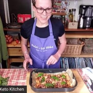 Michele's Keto Kitchen - Meatballs in a Tomato Sauce on a large Yorkshire Pudding