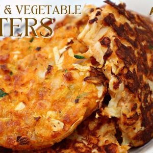 Halloumi and Vegetable Fritters: Low Carb Side Dish