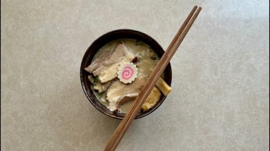 Eating left over Sapporo Pork Ramen 🍜